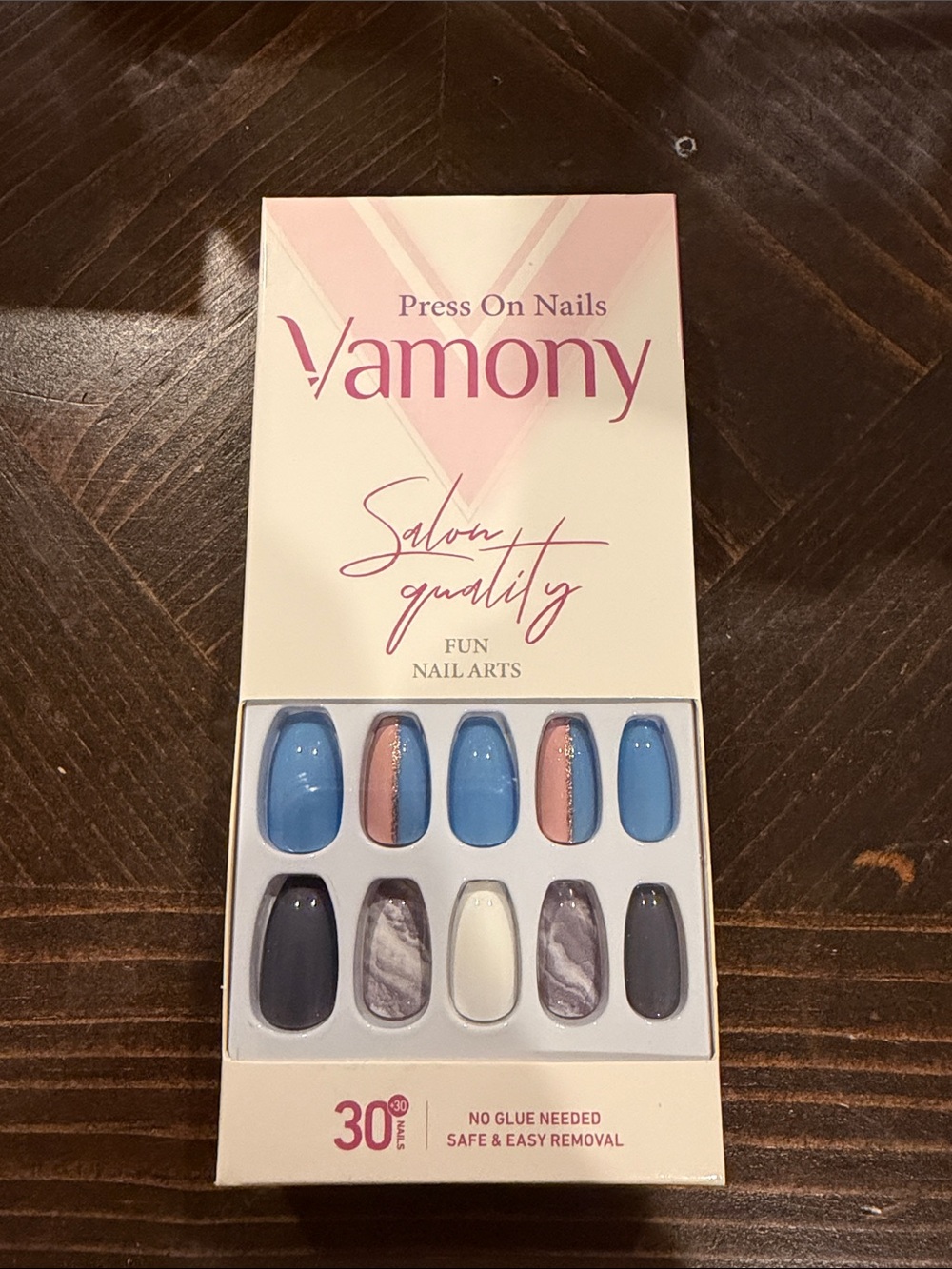 Blue & Pink Salon-Quality Press-On Nails